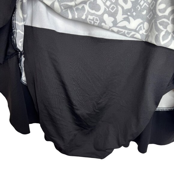 APT. 9‎ Black White Print Halter One-Piece Swimsuit XL Swimdress Conservative - Picture 8 of 11